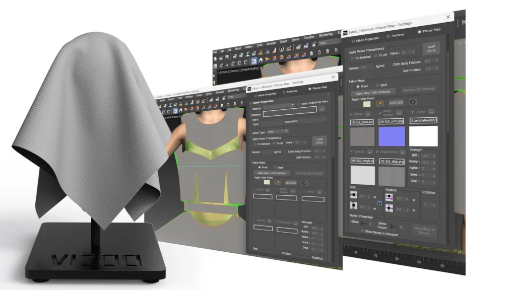 Users may choose and download from an abundant selection of different fabric types, import the fabric into TUKA3D, and apply the fabric to the TUKA 3D products, enhancing and speeding up the entire process while requiring fewer steps and resources. Users can filter the library by fabric type, construction, and weight to quickly find a match.